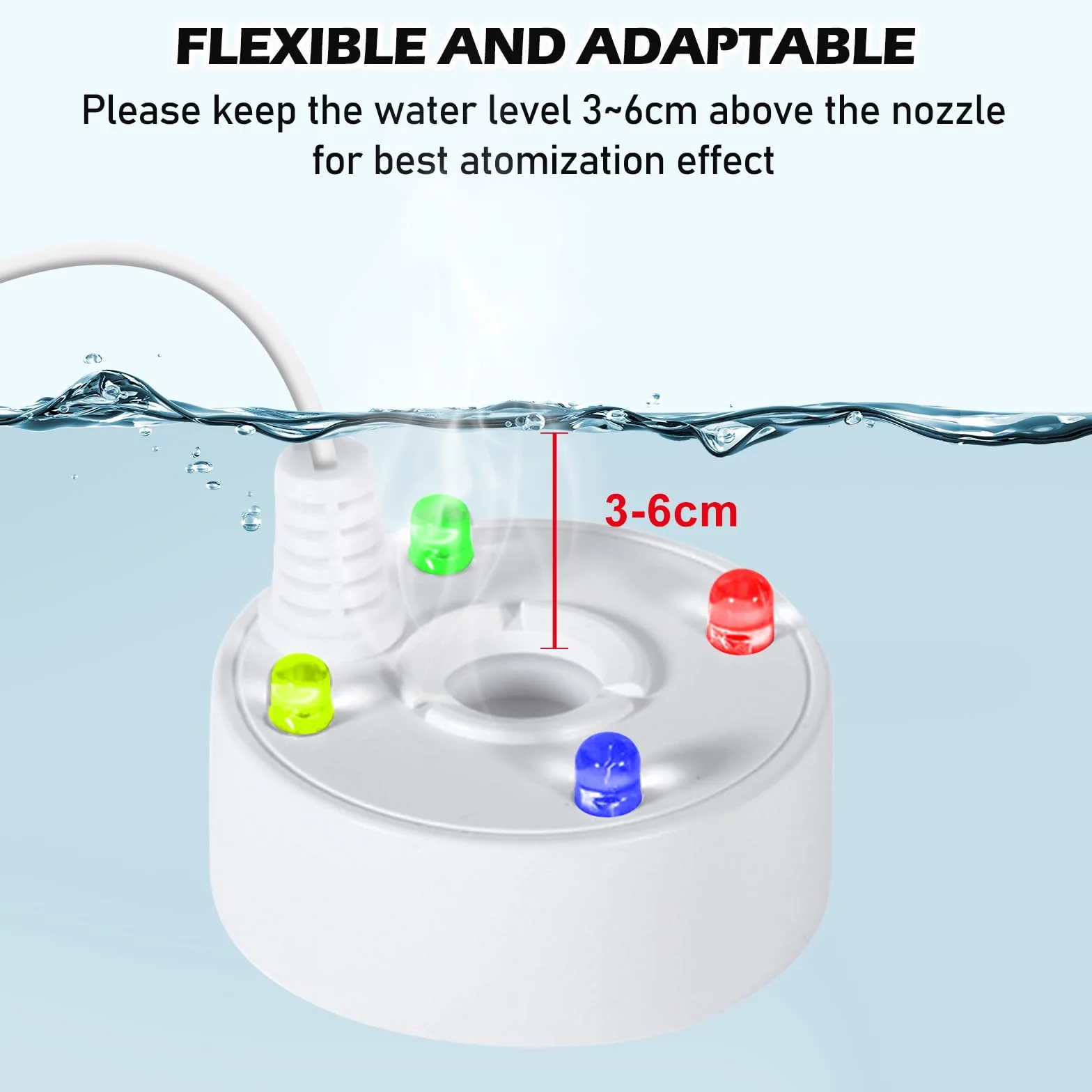 BORDEAG 2 Piezas Generador De Niebla, 5 V Máquina De Niebla, Brumizador Ultrasónico, Mini Nebulizador Ultrasónico para Decoración De Acuarios Pecera/Roca/Estanque/Decoración/Hidroponía
