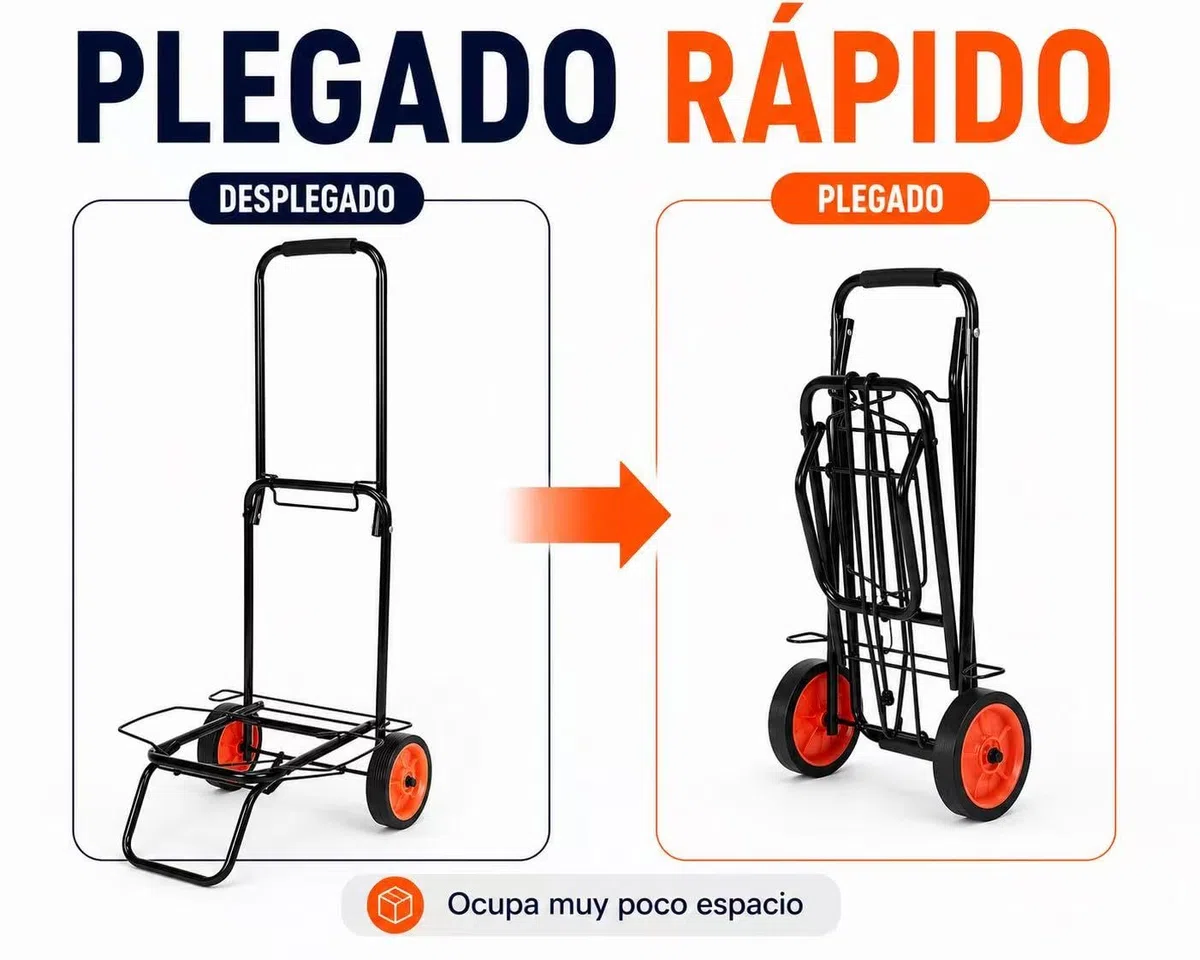 Carro Playa Plegable con Ruedas, Carrito Playa Portatodo para Nevera, Sillas y Equipaje, Resistente y Fácil de Transportar, Ideal para Playa, Camping, Compras y Viajes (Grande)