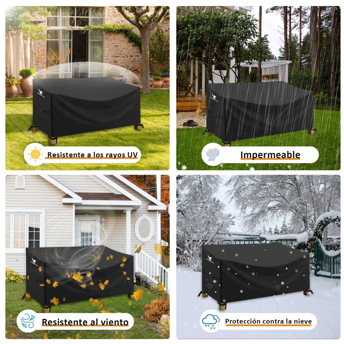 3 Plazas Funda para Banco de Jardín,Fundas Impermeables para Sofás de Jardín,Cubierta Protectora de Muebles,Impermeable a prueba de viento resistente a los rayos UV 600D Oxford (163*66*63/89)