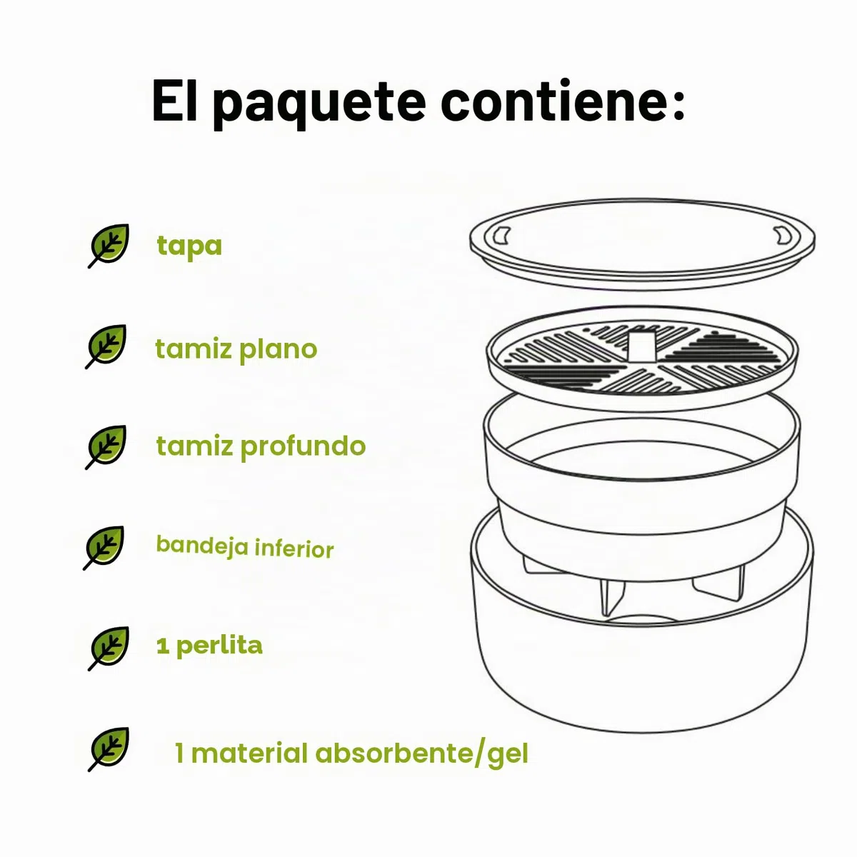 Urbalive - Cuenco Grande de 16 cm para brotes, Semillas, microgreens – Diseño colador de plástico – Germsprossenbox germinador con Mezcla de café