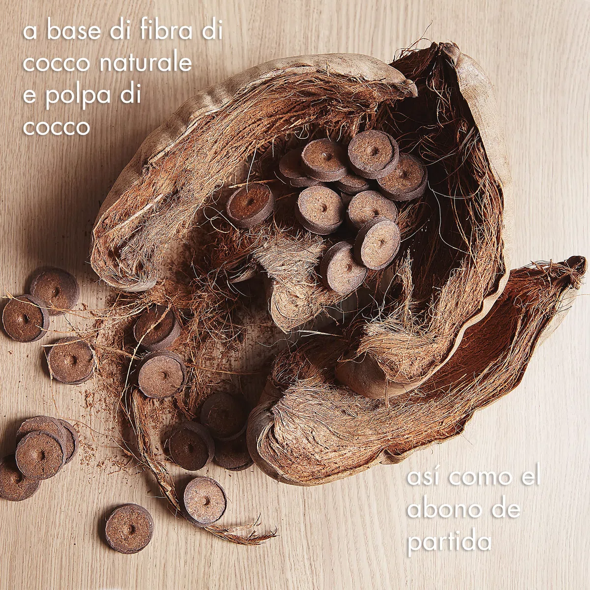 OwnGrown Gránulos de Abono para Semillas de Fibra de Coco, 125 Unidades - Tapones de Coco Fibra de 3,4 cm para un Fuerte de Raíces - Ideales para Germinación de Semillas y Plantación en Interiores