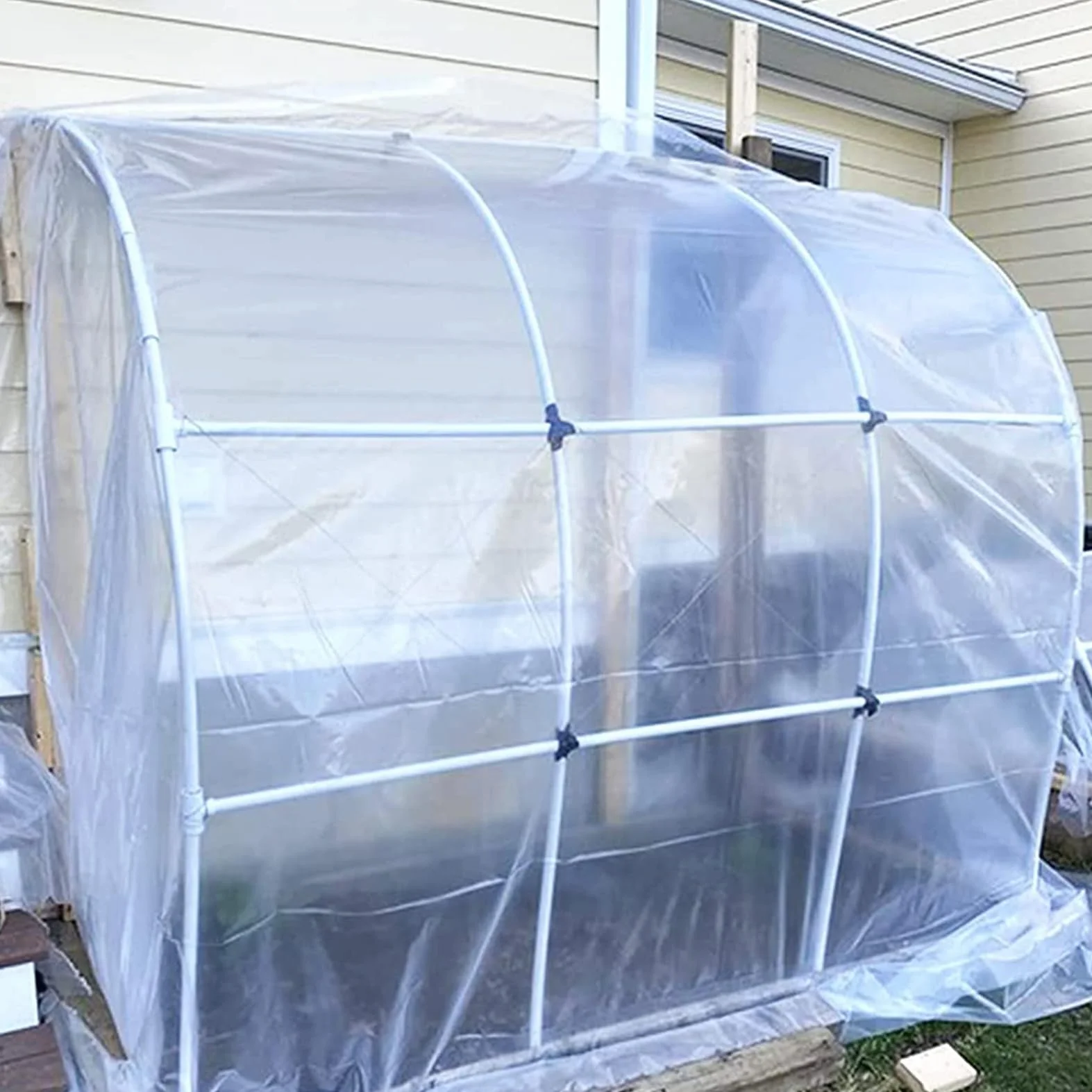 2 x 10M Plasticos para Invernaderos Transparente - Espesar Polietileno de Efecto Invernadero de Plastico Película Transparente de Protección Las Plantas Láminas Jardín