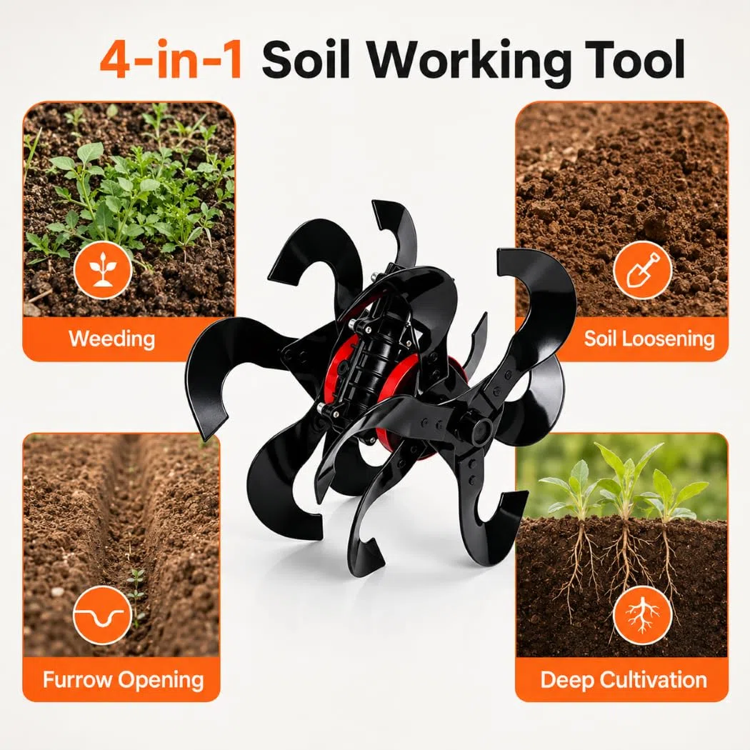 Cultivador para Hecht 145, Accesorio para escarda y surcado
