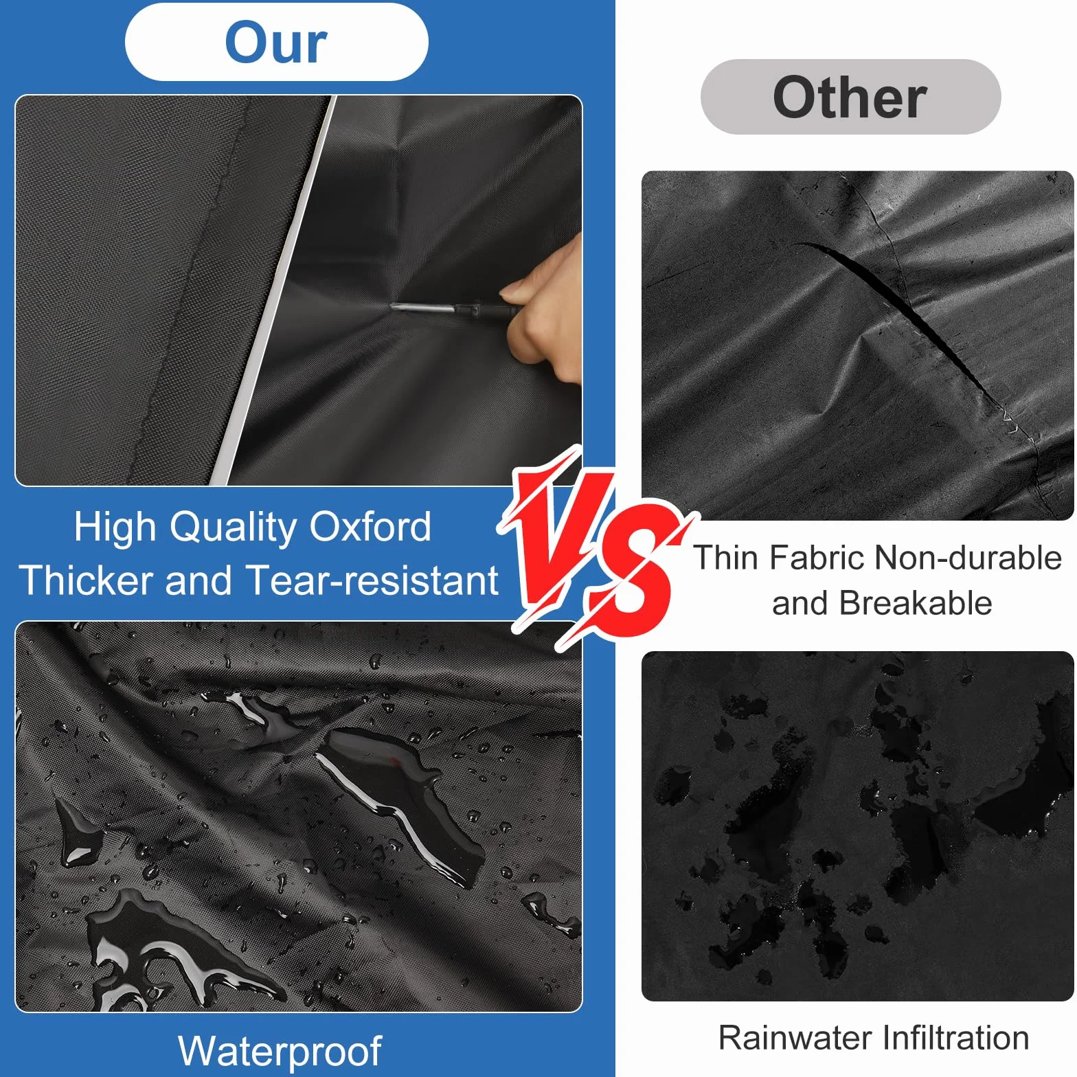 Funda para Muebles de Jardín , 242x162x100cm Funda Impermeable para Mesas y Sillas de Exterior, Resistente al Viento, Anti-UV, Tela Oxford