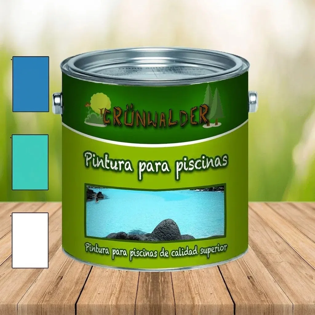 FARBENLÖWE Grünwalder pintura para piscinas premium pintura para piscina en Azul, Blanco, Verde, Verde mar, Gris, Gris antracita, claro estanque no tóxica y resistente al agua (1 L, Azul)