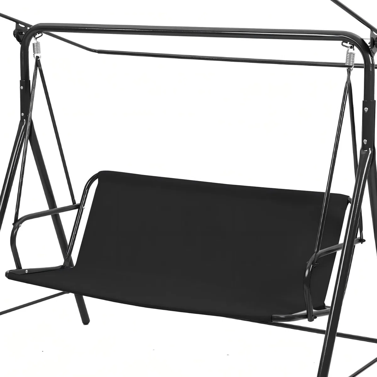 Funda de Asiento para Columpio de Jardín,Fundas para Silla de Jardín,Cubierta de Banco para Asiento,Funda de Repuesto para Silla Mecedora Exterior Patio Banco Balcón,115cmx48cmx48cm,Negro