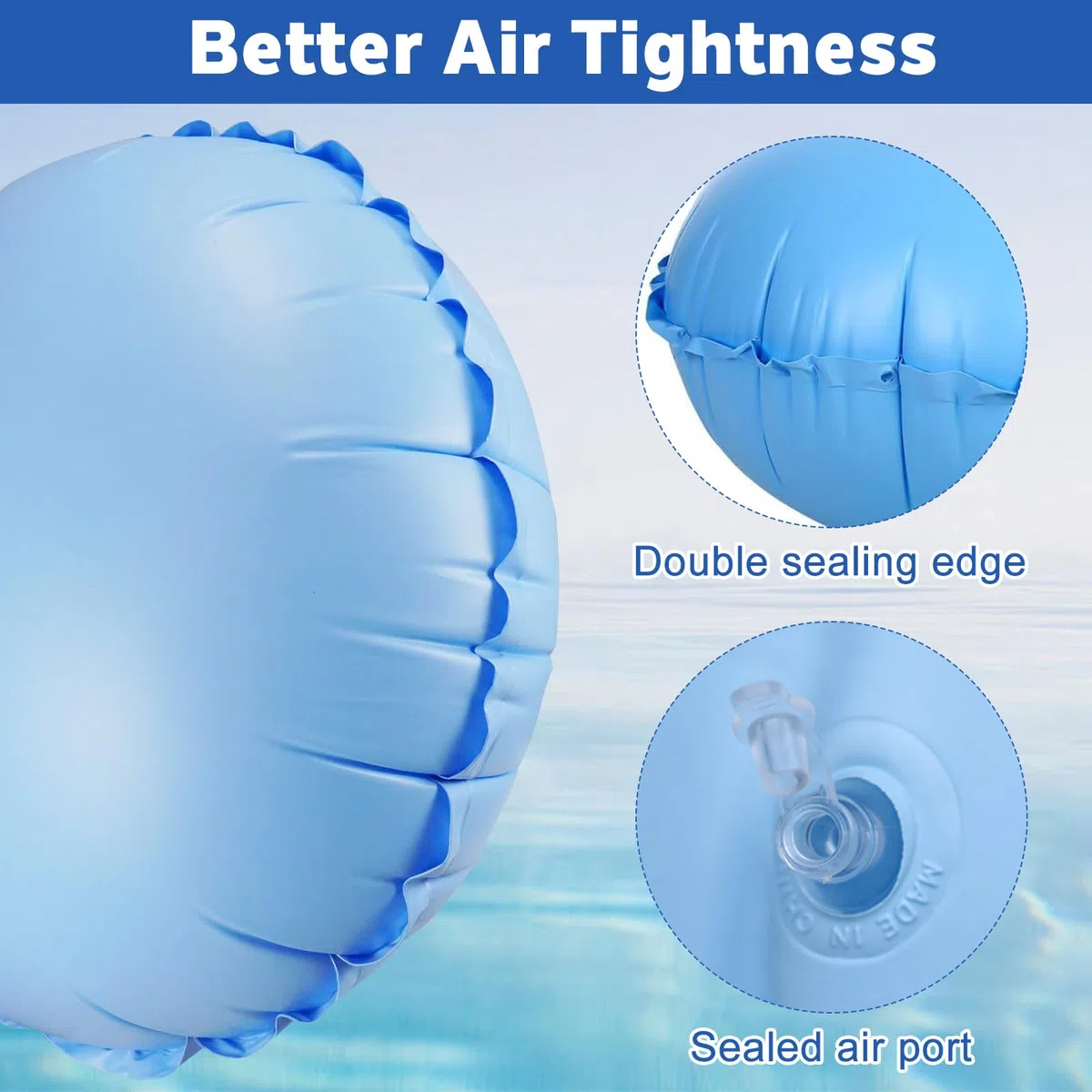 LangRay Cojín de Piscina Invierno Redondo, 120 x 120 cm, Cojín de Aire para Piscina Invernación, Accesorio para Cubierta de Piscina, Cojín de Invierno Portátil Inflable para Piscina (1pc)