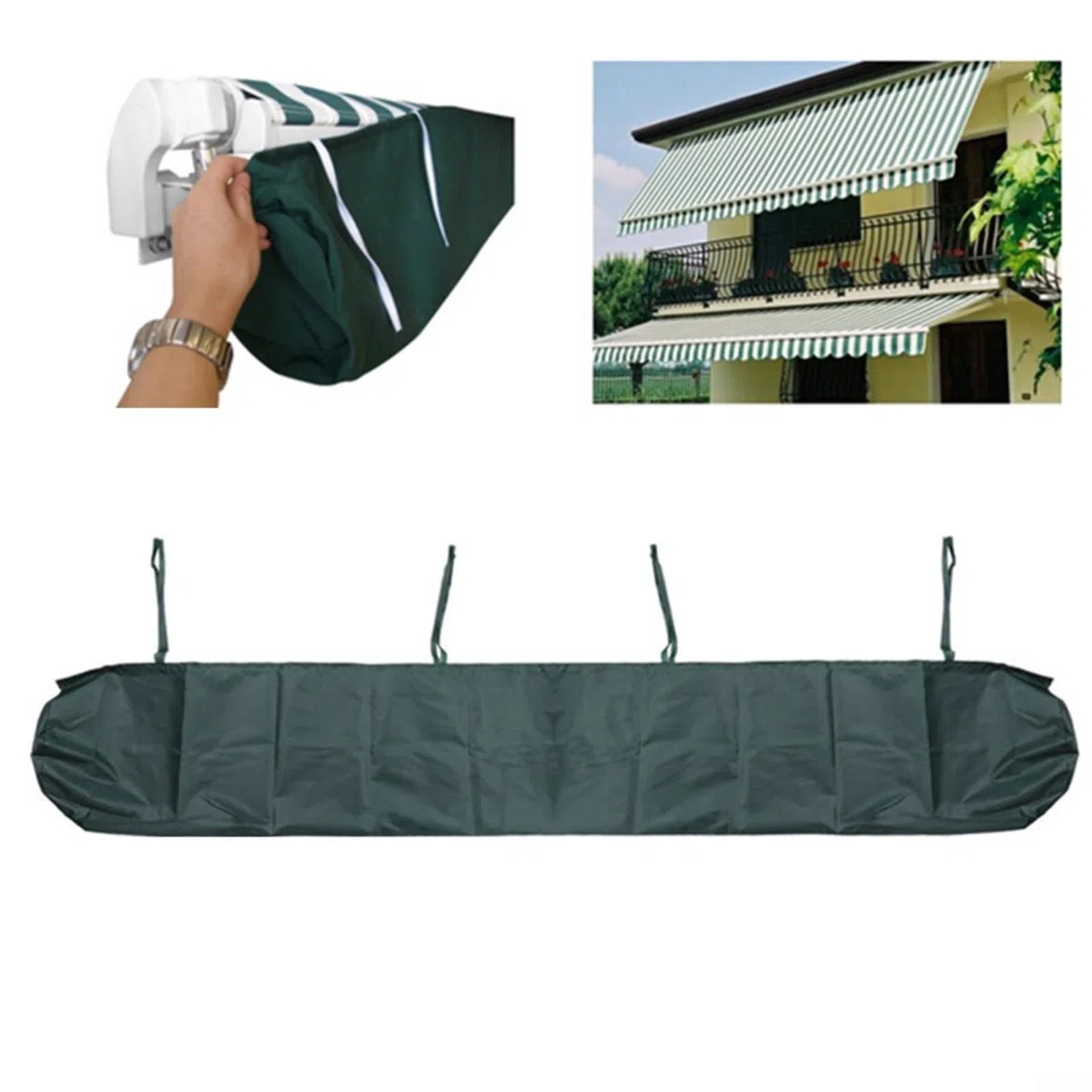 Funda de almacenamiento para toldo de exterior, impermeable, impermeable, 4,5 m, color verde