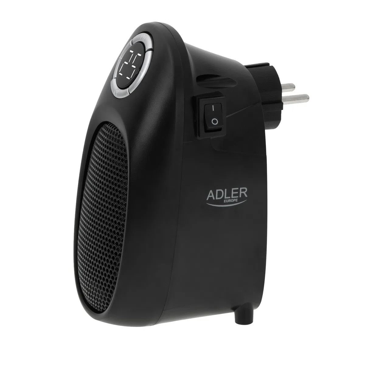 Adler AD7726 Mini Calefactor Portátil Cerámico sin Cable, Regulador de Temperatura 15-35ºC, Pantalla LED, Temporizador 12 h, Bajo Consumo, Camping, Oficina, Silencioso, 1500W