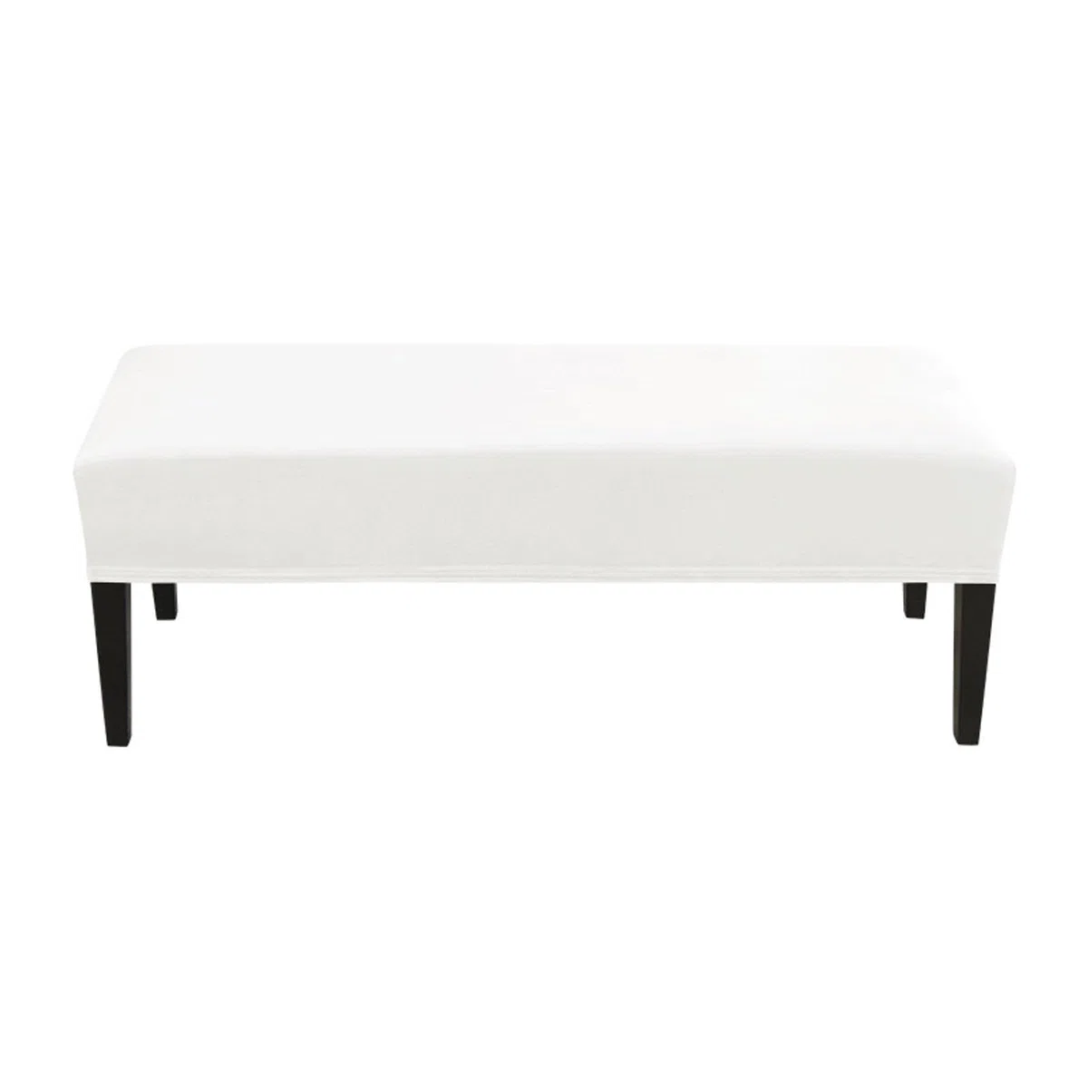 Terciopelo Cubierta De Banco Elástica, Antideslizante Suave Funda De Banco Extraíble Lavable Protector De Muebles para Sala De Estar, Cocina, Dormitorio-Blanco-Universal