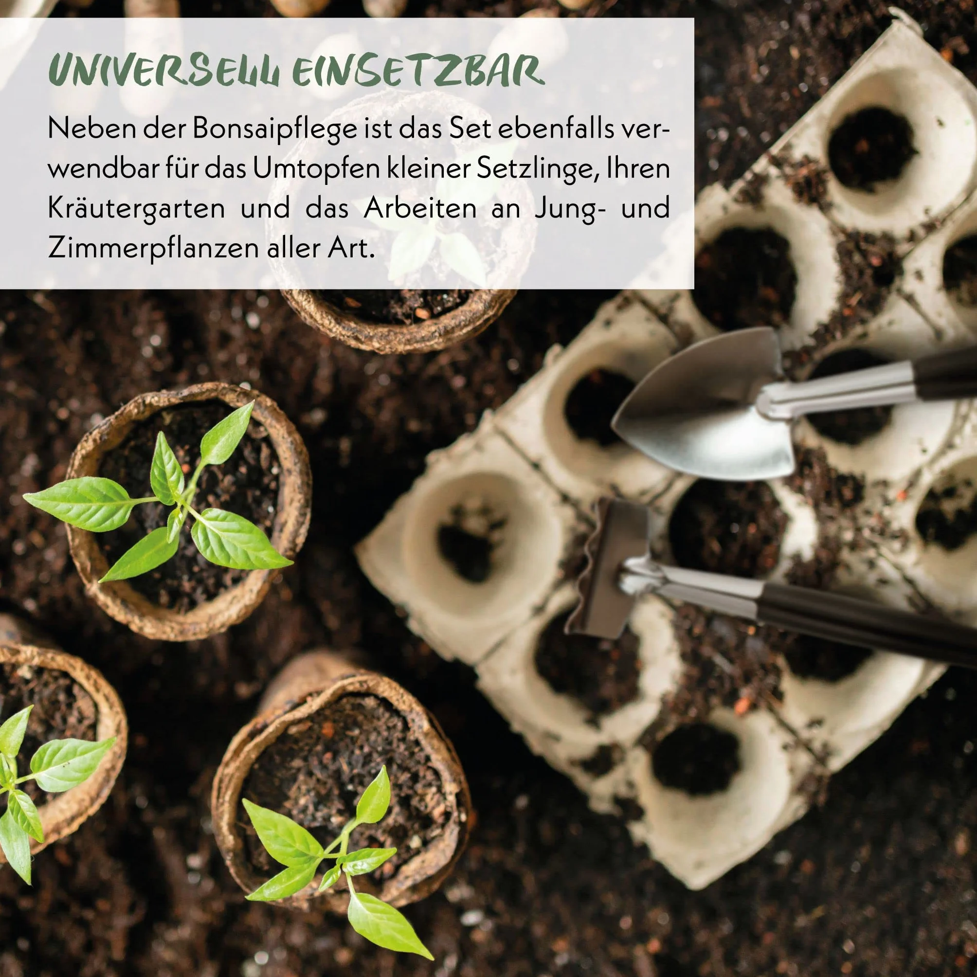 HappySeed Kit Bonsai Juego de Herramientas de 13 Piezas con práctica Bolsa - Mini Herramientas jardineria para Plantas de Interior y un Cultivo Profesional de bonsái