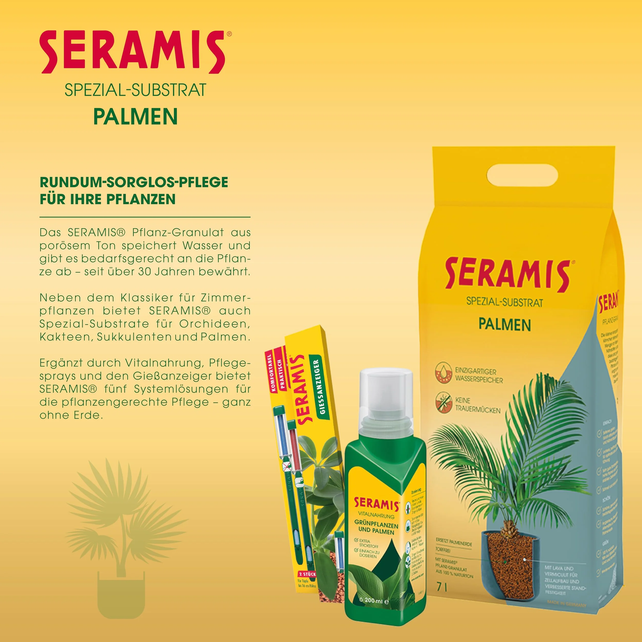Seramis sustrato Especial para Palmeras, 15 l – granulado sustituto para Palmeras, Ideal Almacenamiento de nutrientes, para Interior y Exterior