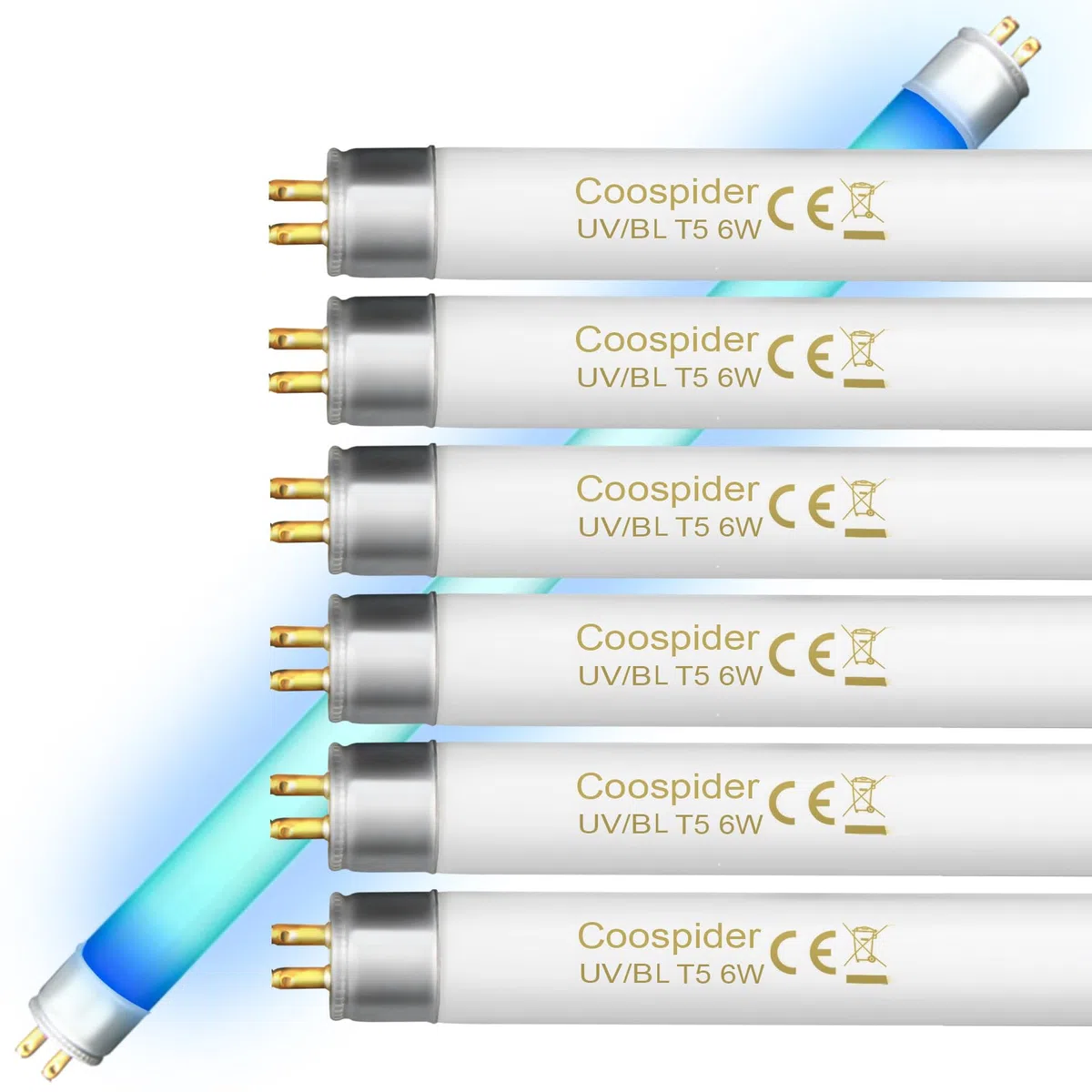 Paquete de 6 bombillas de repuesto 32050 de 6 W para trampa de moscas F6T5/BL de 9 pulgadas, tubo fluorescente G5, foco de repuesto para trampa de mosquitos y insectos voladores