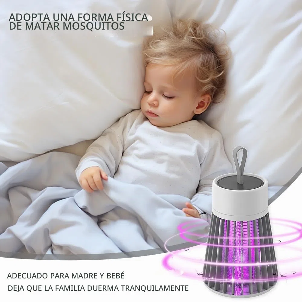 Mozzguard Matamosquitos, 2 piezas 2024 Nueva lámpara antimosquitos, lámpara mata mosquitos portátil, Mozzguard con cable USB, Mozzy Guard para interiores y exteriores, mata insectos para dormitorio