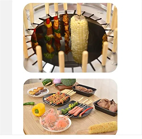 Ahumador vertical de carbón de acero inoxidable, tambor de barbacoa portátil con cesta de cocina para barbacoa perfecta y parrilla al aire libre