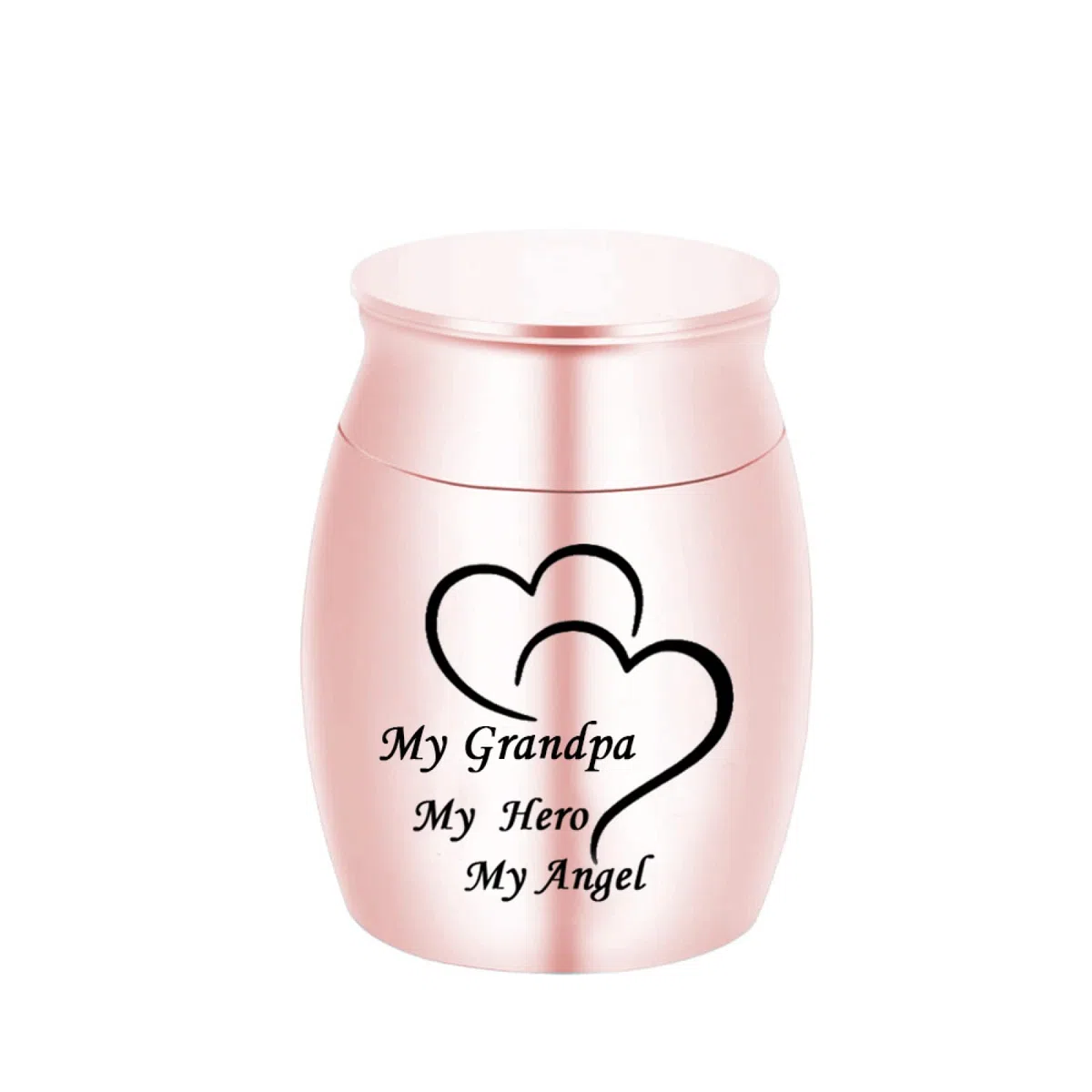 LZHLMCL Urnas De Entierro Pequeñas Urnas De Cremación Cenizas Humanas Recuerdo Urna De Aleación De Aluminio Mini Urnas Decorativas Mi Día Mi Héroe Mi Ángel Abuelo Rosa 30X40 Mm