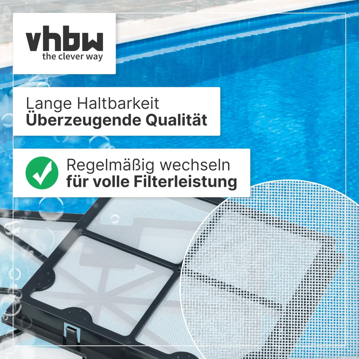 vhbw 4X Almohadilla de Filtro Compatible con Dolphin Avalon 20, Blue Maxi 10, Blue Maxi 20 aspiradora, Robot de Piscina - Filtro Fino