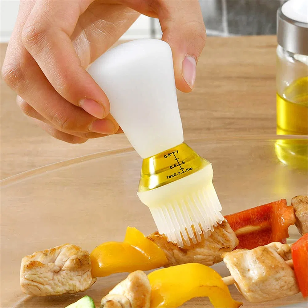 150 ml Botella de Aceite con Cepillo de Silicona, Cepillo de Aceite para Barbacoa, Aceite Resistente al Calor, Aceite para Barbacoa para Hornear, Panqueques, Herramienta de Repostería