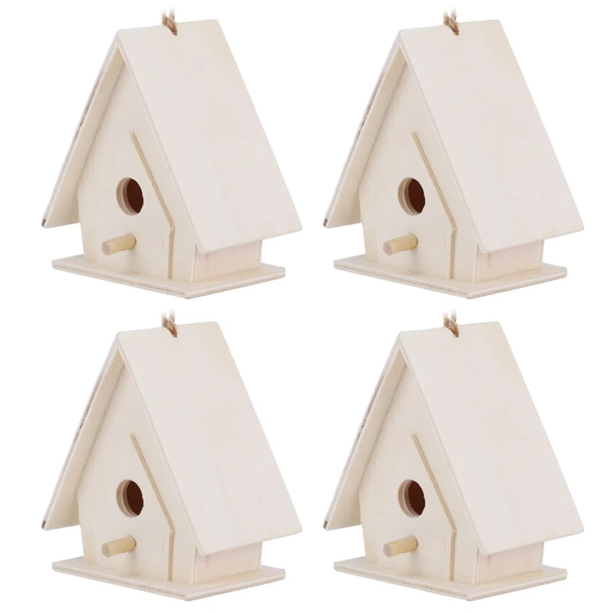 Casas para Pájaros para Exteriores, Casas para Pájaros para Exteriores, para con Madera, 4 Piezas para Decoración de Patio y Jardín