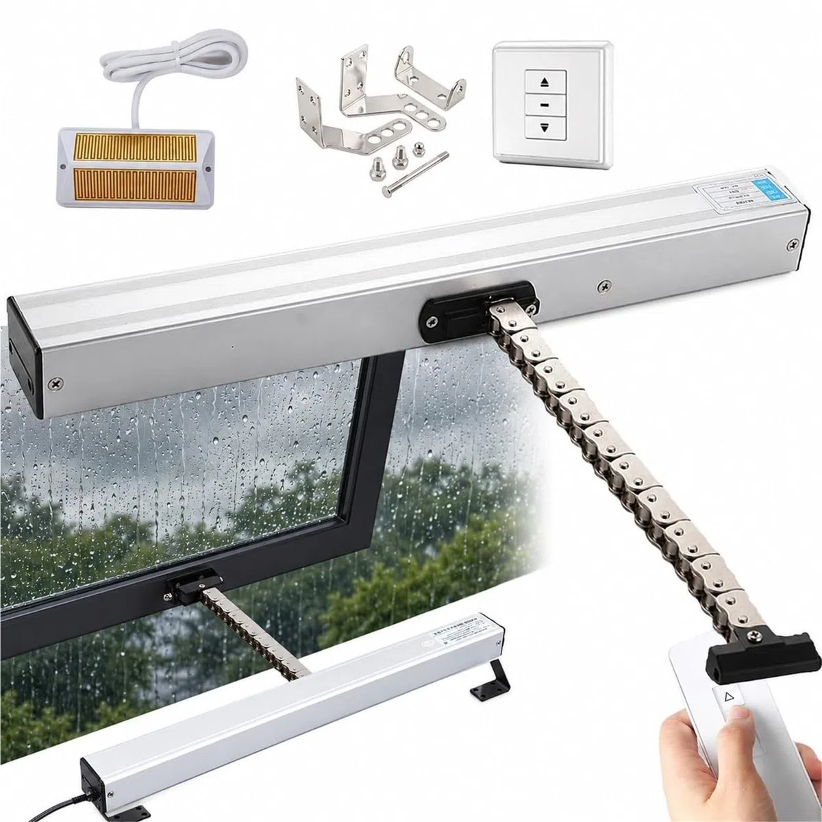 Abridor de Ventana Electrico 300-1000mm Motor Cadena Tragaluz