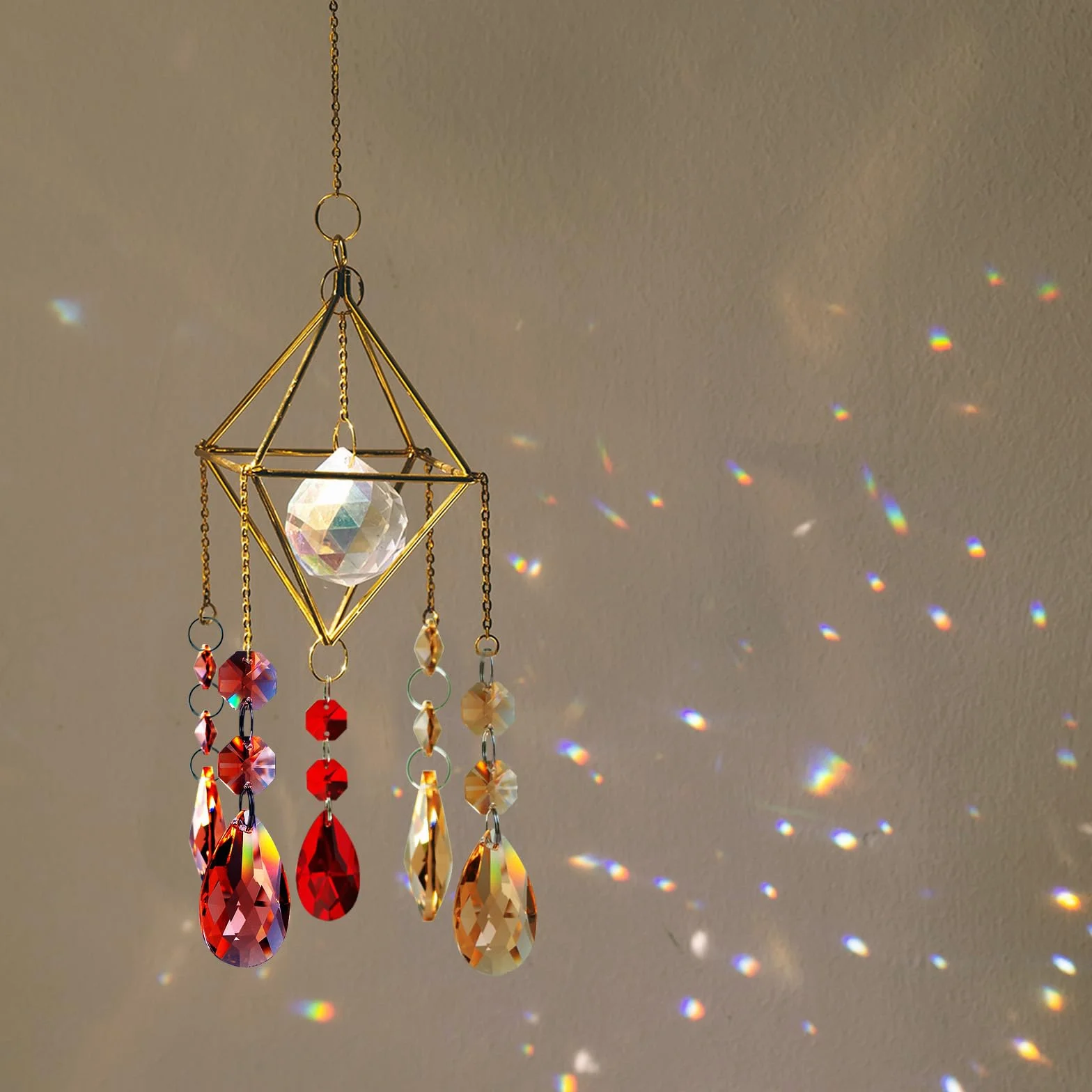 PATIKIL Pendientes de Cristal K9 en Forma de Octágono con 2 Agujeros, Paquete de 60 Unidades de 18 mm, Piezas de Prismas de Lámpara de Araña, Transparente