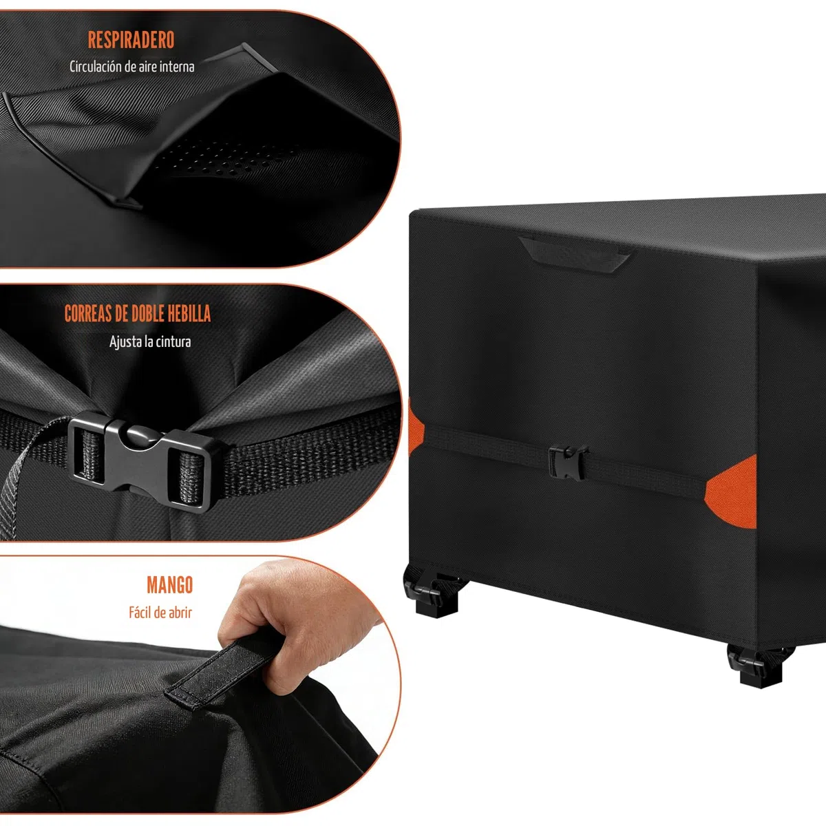 Kovshuiwe Copertura Impermeable para Mesas Rectangular Funda para Muebles de JardínCubierta de Exterior Funda Protectora Muebles Mesas Sillas Sofás Exterior 420D Oxford Negro
