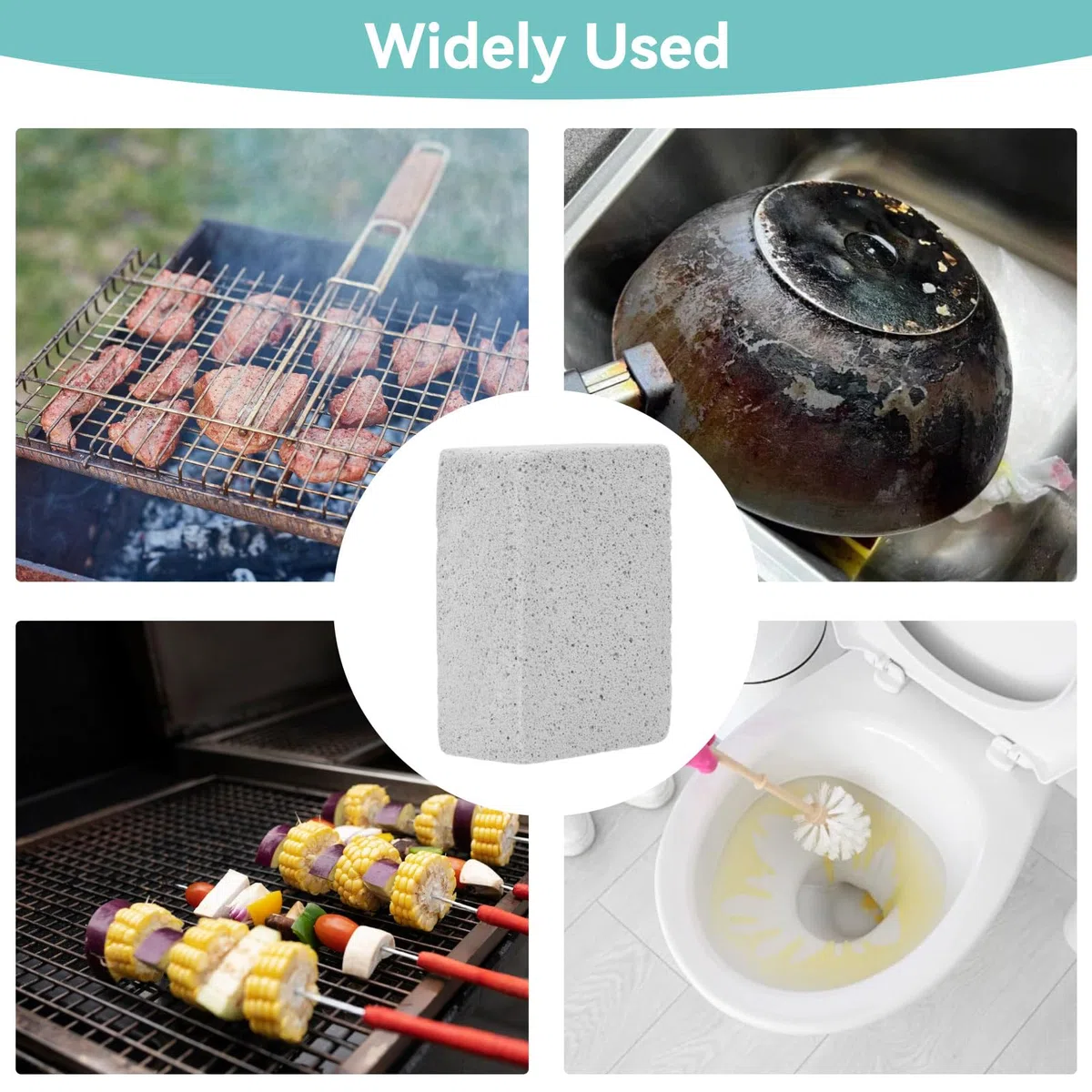 Cyrank Bloque de Limpieza de Piedra para Parrilla, 4 Piezas Ladrillos de Limpieza de Parrilla Barbacoa Limpieza de Parrilla Bloque de ladrillo Manchas Limpiador de Grasa Piedra Accesorio de Cocina