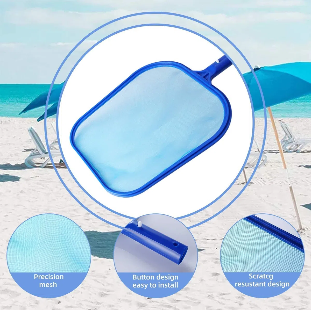 KAHEIGN Kit de Limpieza de Bañera de Hidromasaje, Skimmer de Piscina con Cepillo para Piscina Infantil, Almohadilla Depuradora, Guantes para Estanque Jardín, Bañera Hidromasaje, Fuente Spa, Pecera