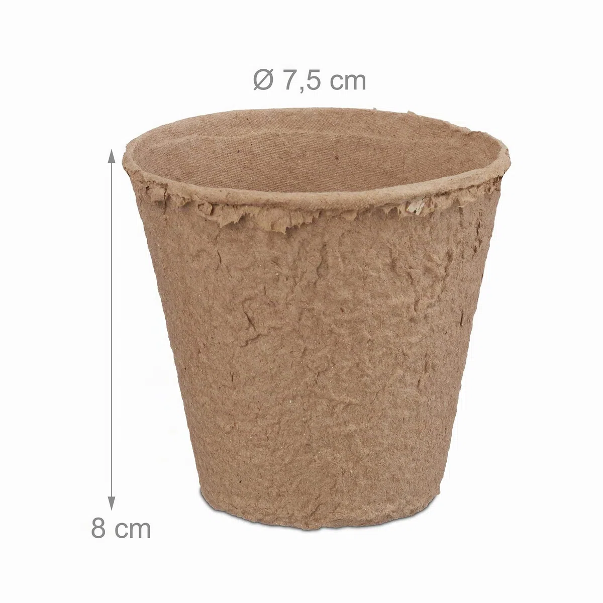 Relaxdays Macetas biodegradables, Set de 80 macetas Redondas, Celulosa, 8 cm, Beige