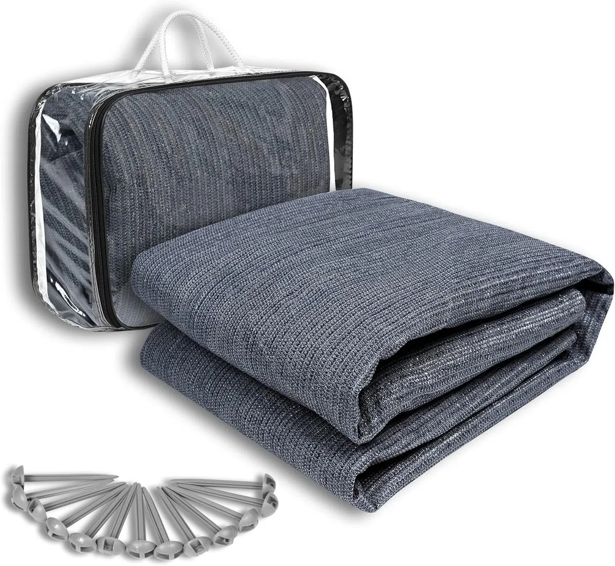 Froadp 2 x 2 m Camping Outdoor Teppich Vorzeltteppich Wetterfest de HDPE con anillos de aluminio y estacas, lona de tela, para camping, exterior con bolsa de transporte para reuniones, excursiones