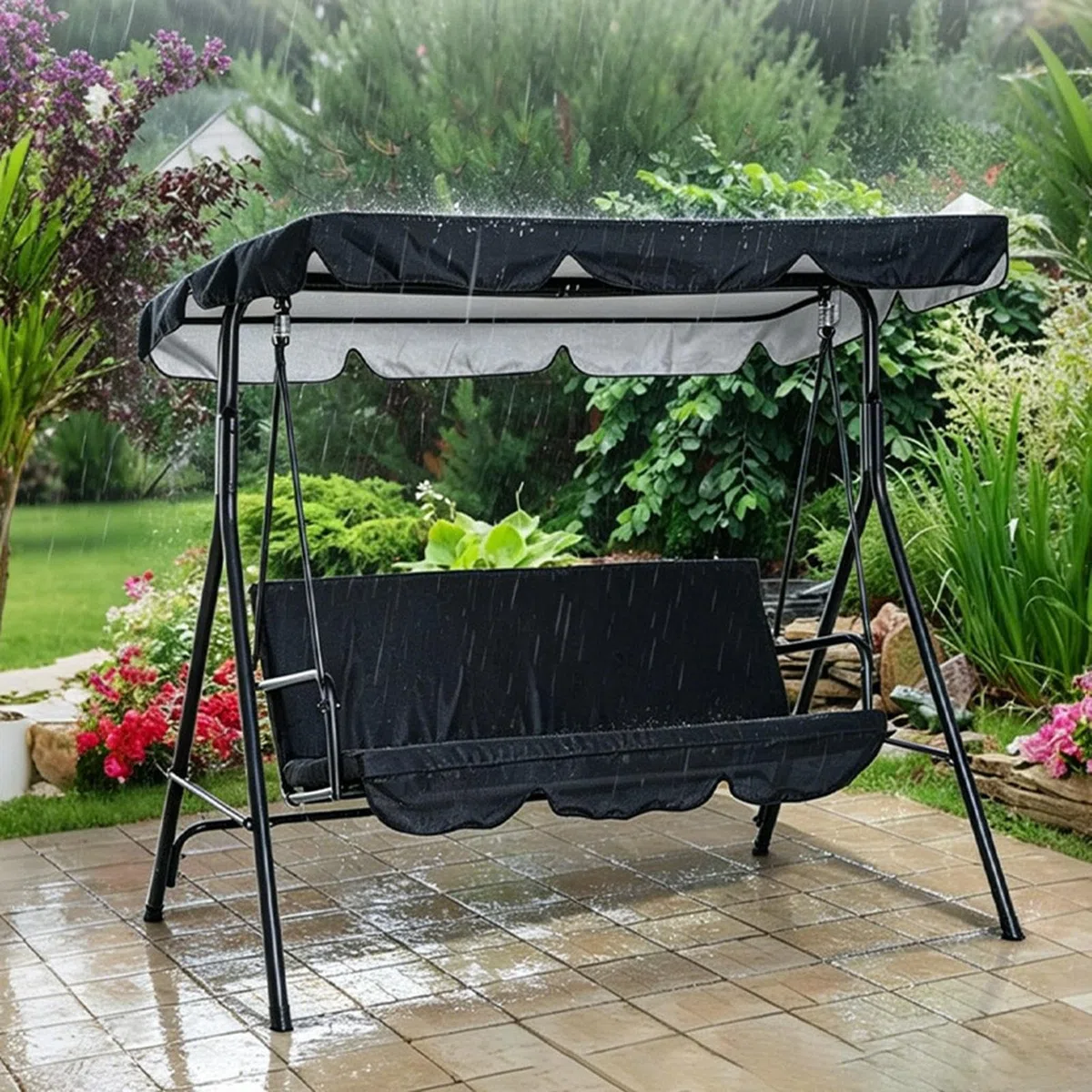 Techo Para Balancín - Toldo Impermeable Protector Solar 165x115x15cm | Cubierta De Repuesto Tela Oxford 210D Cuatro Estaciones Cubretodo Para Jardín Patio Porche Balcón Muebles