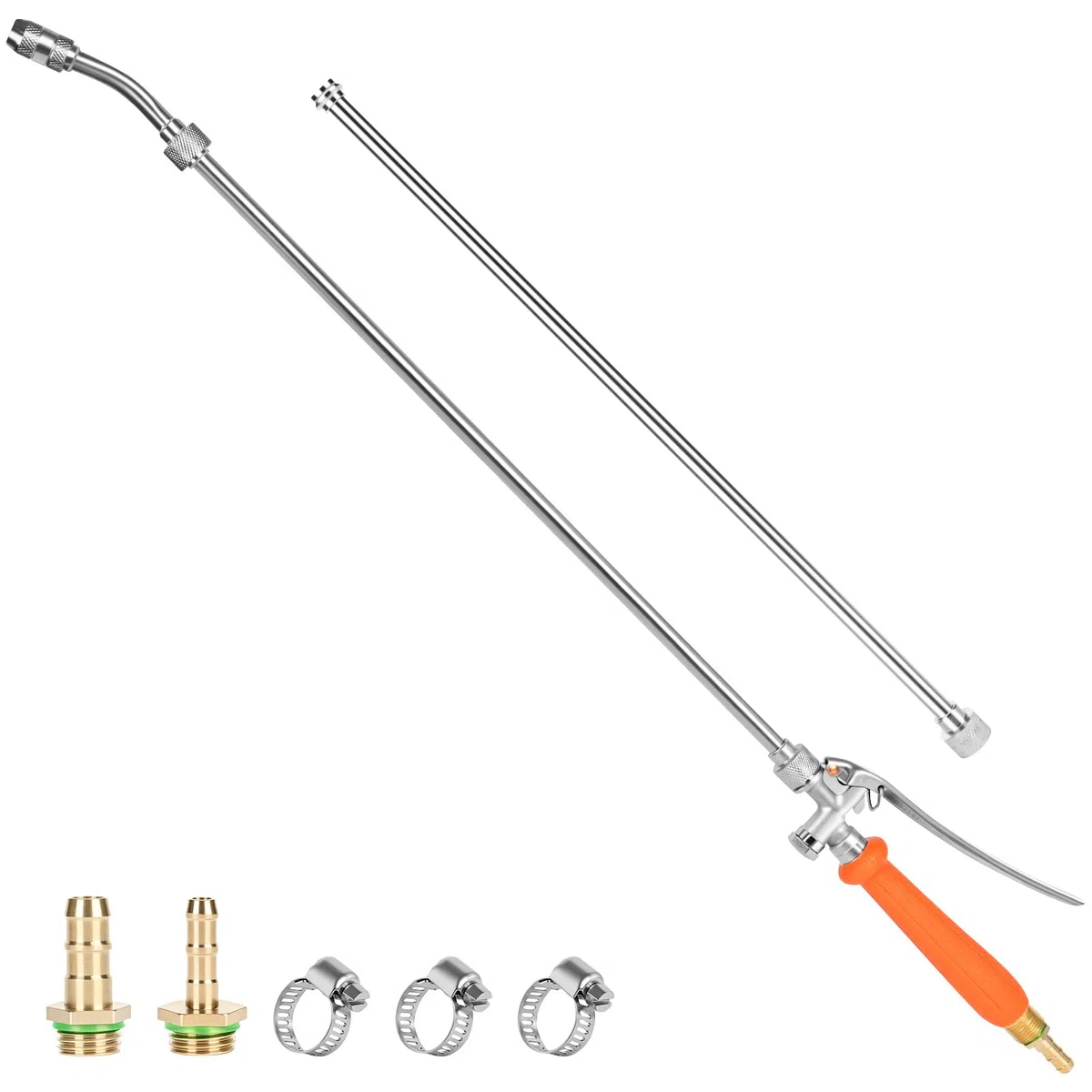 Varilla pulverizadora, 112 cm de metal para jardín, con boquilla ajustable, 3/8 pulgadas y 1/4 pulgadas de latón Barb universal, repuesto de alta presión, para jardines, huertos, lavado de coches