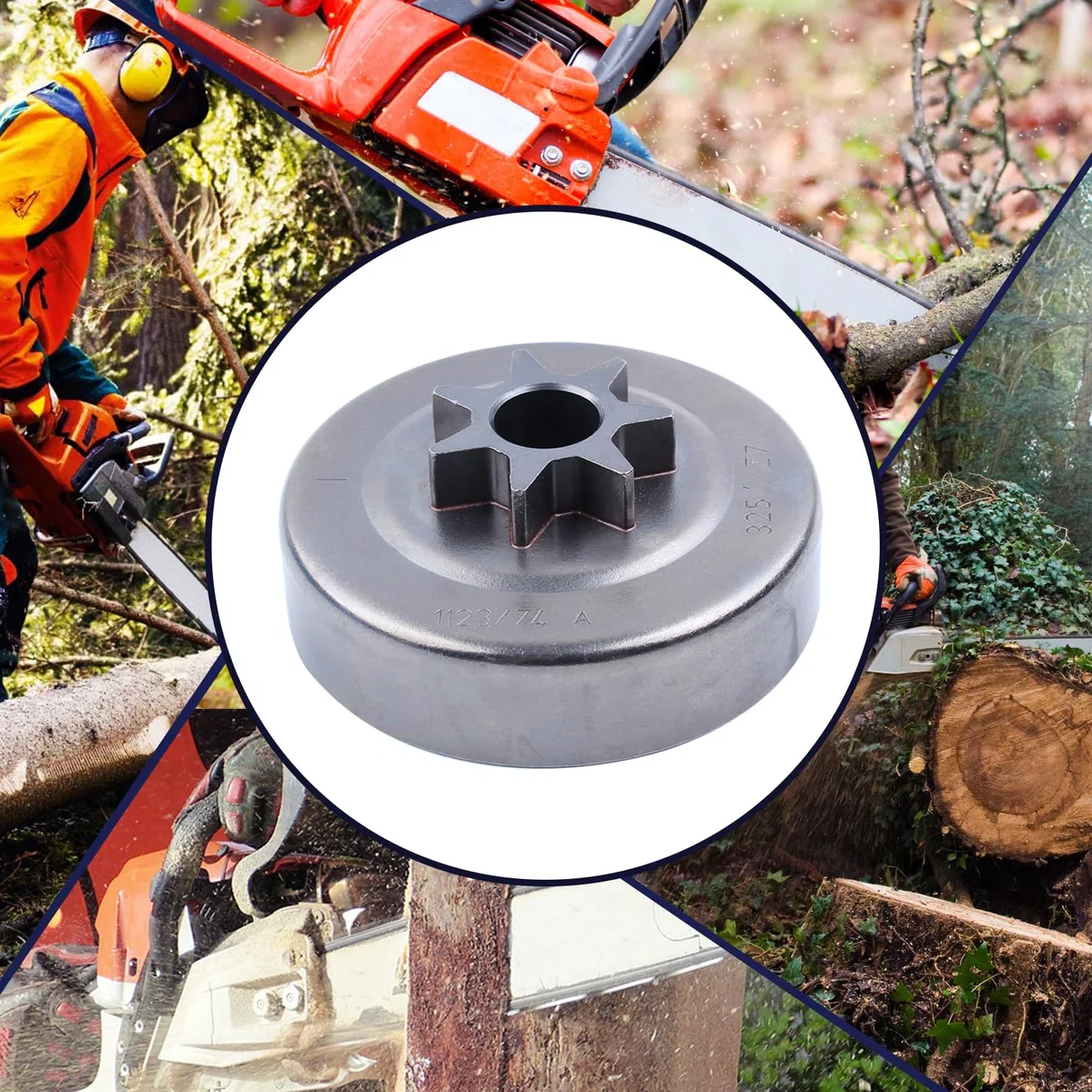 325"-7T Kit de piñón de Cubierta de Tambor de Embrague, para Stihl Ms250 Ms230 Ms210 025 023 021 Piezas de Motosierra, 1123 640 2074, 11236402074, 1123 640 7102, 0000 958 1022.