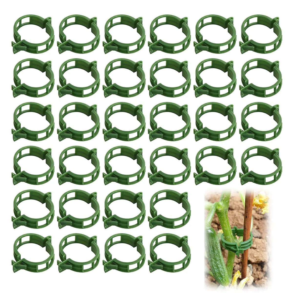 200 Piezas Clips Tomateras Jardín Plant Clips Pinzas para Plantas Lips de Fijacion Conectan Tomate Clips de plástico Pinzas de Vine Clips de Vine Planta para Guiar Plantas de Huerto y Jardín, Verde