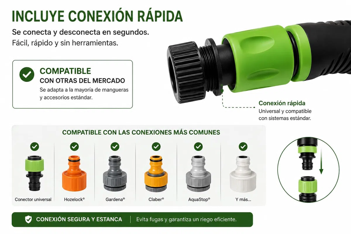 Lanza de riego Meliflor extensible (hasta 1,5 metros), con gatillo y válvula de ajuste para el paso del agua