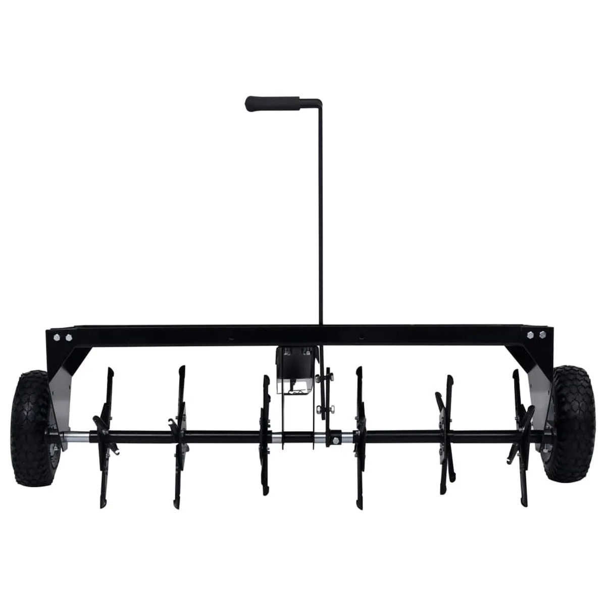 Tidyard Aireador de Césped con Rodillo para Aireación y Ventilación del Suelo - Negro, Acero, 102 cm de Ancho, 50 kg de Capacidad