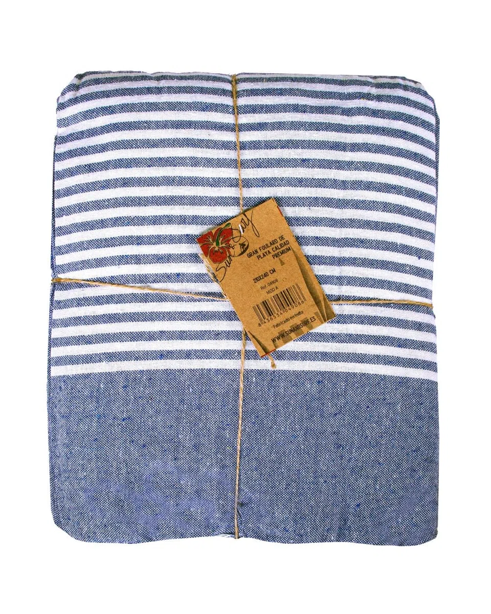 SUN & SURF Gran Foulard de Playa Premium XXL Modelo C 210x240cm | 100% Algodón Grueso Manta Picnic Ideal para Gran extensión Playa, Montaña y Multiusos Hogar y Mascotas