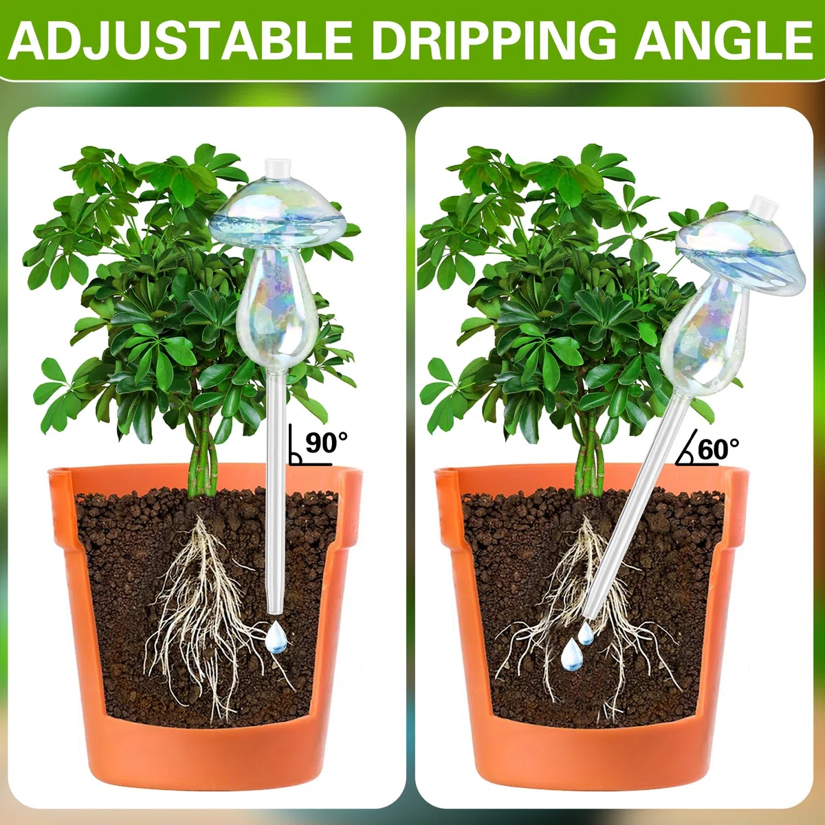 4 Piezas Bolas de Riego de Plantas, Globos de Riego para Plantas en Forma de Seta, Dispositivo Automáticos de Riego, Bolas de Riego para Macetas para Plantas de Interior/Exterior/Balcones