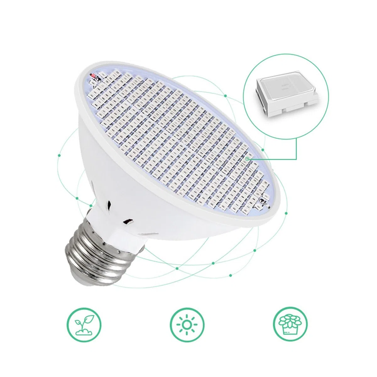 Alomejor Fuente de Luz LED de Múltiples ángulos, Bombilla de Cultivo de 300 LED, Espectro Rojo y Azul para Inicio de Semillas de Plantas de Interior