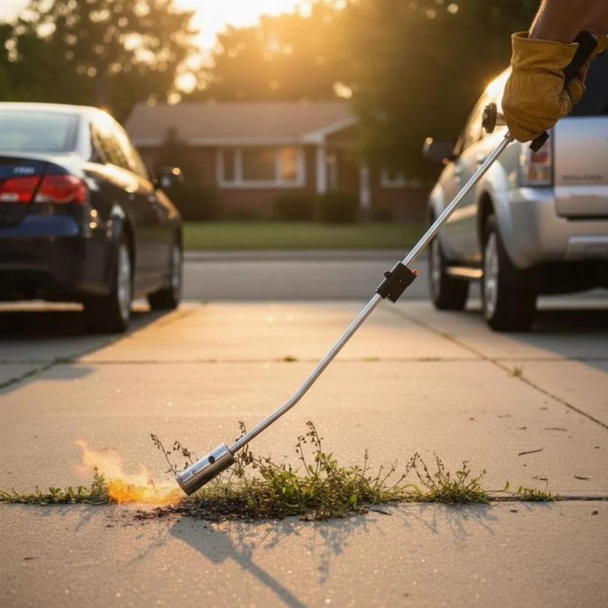 Kinzo Quemador de Malas Hierbas 80 cm - Herbicida Malas Hierbas Potente con Soplete Gas - Quemador de Gas sin Cables para Jardín - Herbicida Seguro para Piedra y Hormigón