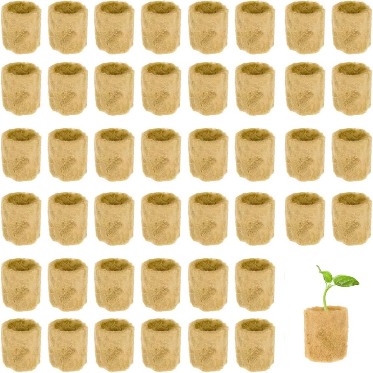 Tapones de Plantas de Lana de Roca 50 Piezas Lana de Roca de Cultivo Hidropónico Tapones de Arranque de Lana de Roca Tapones de Plantas de Lana de Roca Hidropónicos Cubos de Lana de Roca
