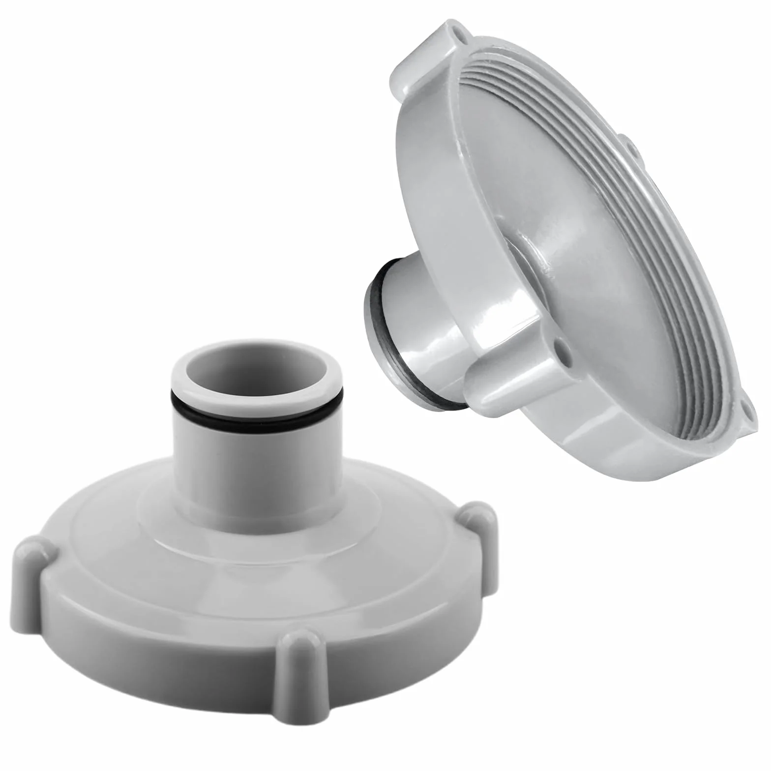 2 adaptadores para aspiradora de Piscina para Manguera de aspiración, Limpieza rápida de la Piscina, Adaptador para Manguera de aspiración para Piscinas Quick-up (Gris)