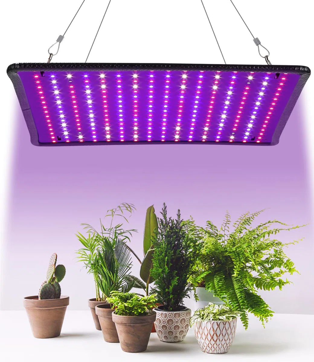 PERMUST Lámpara para Plantas de Interior 225 LEDs 45W Lámpara LED de Espectro Completo con 4 Ganchos Lámpara de Cultivo LED para Plantas de Invernadero, Hortalizas