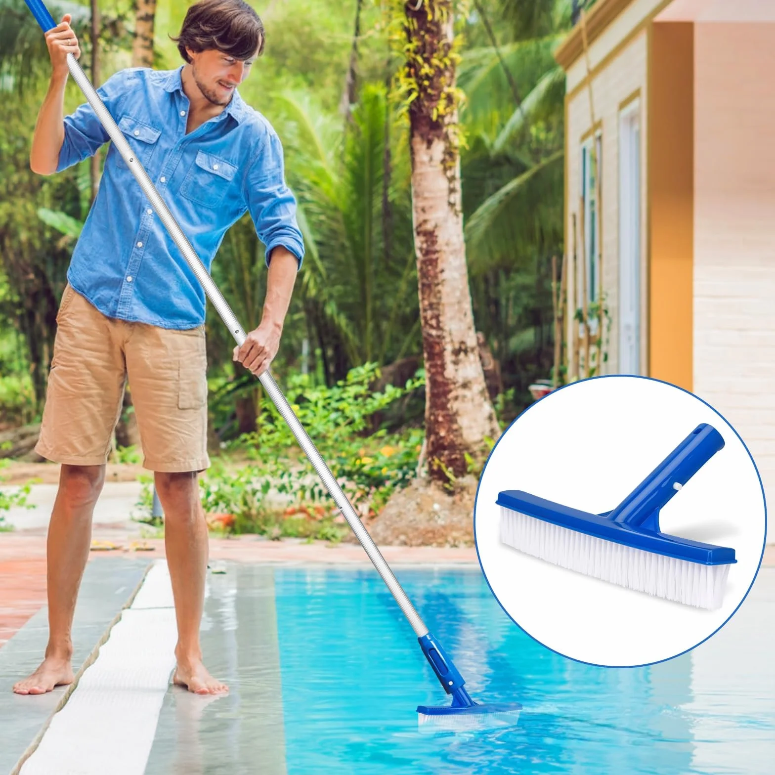 USHOP Recogehojas para Piscinas,Red para Skimmer para Piscinas,Kit Limpieza Piscina,Recoge Hojas para Piscina,Aluminio Red Fina y Profunda para Limpiar Hojas Flotantes Insectos y Escombros