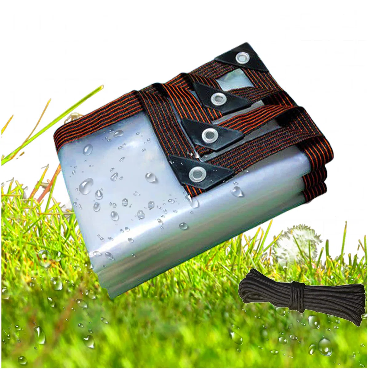 Lona Impermeable, Lonas Transparente con Ojales, Cubierta Funda de Protección Resistente al Desgarro para Plantas Invernadero Jardín Terraza (2X3M)