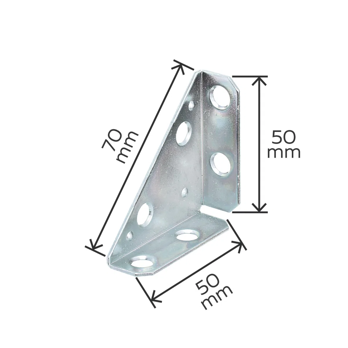 Alberts 849047 Cantonera metálica Galvanizado Sendzimir 50 x 50 x 70 mm Juego de 25