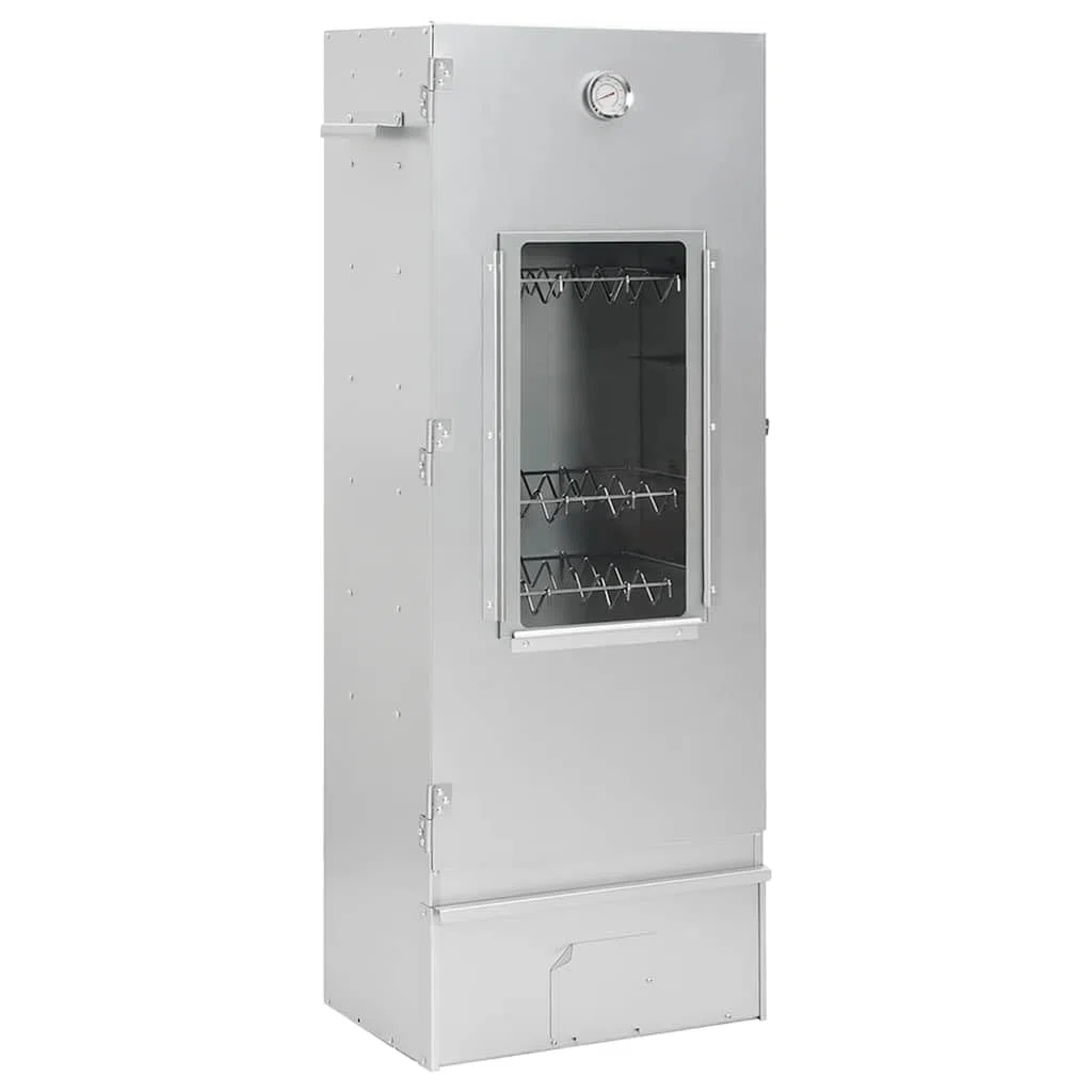 Mangloder - Horno para ahumar en frío con generador de humo frío, acero galvanizado y cristal, 44,5 x 29 x 110 cm, para ahumar carne y pescado al aire libre, con termómetro