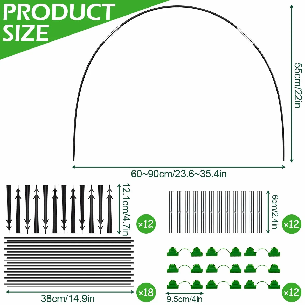 Arcos Invernadero,Aros de Invernadero para Tunel,Arcos de Túnel para Plantas,Arcos para Invernadero,Túnel Invernadero,Garden Tunnel para Cultivar Túneles