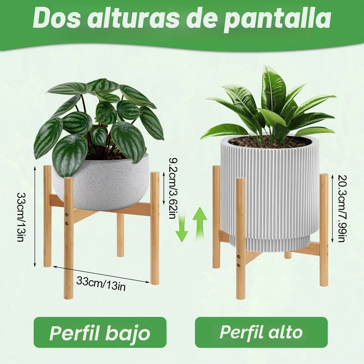 Soporte moderno para plantas de interior de estilo de mediados de siglo, de madera, para hogar, oficina, jardín, patio, restaurante o cafetería