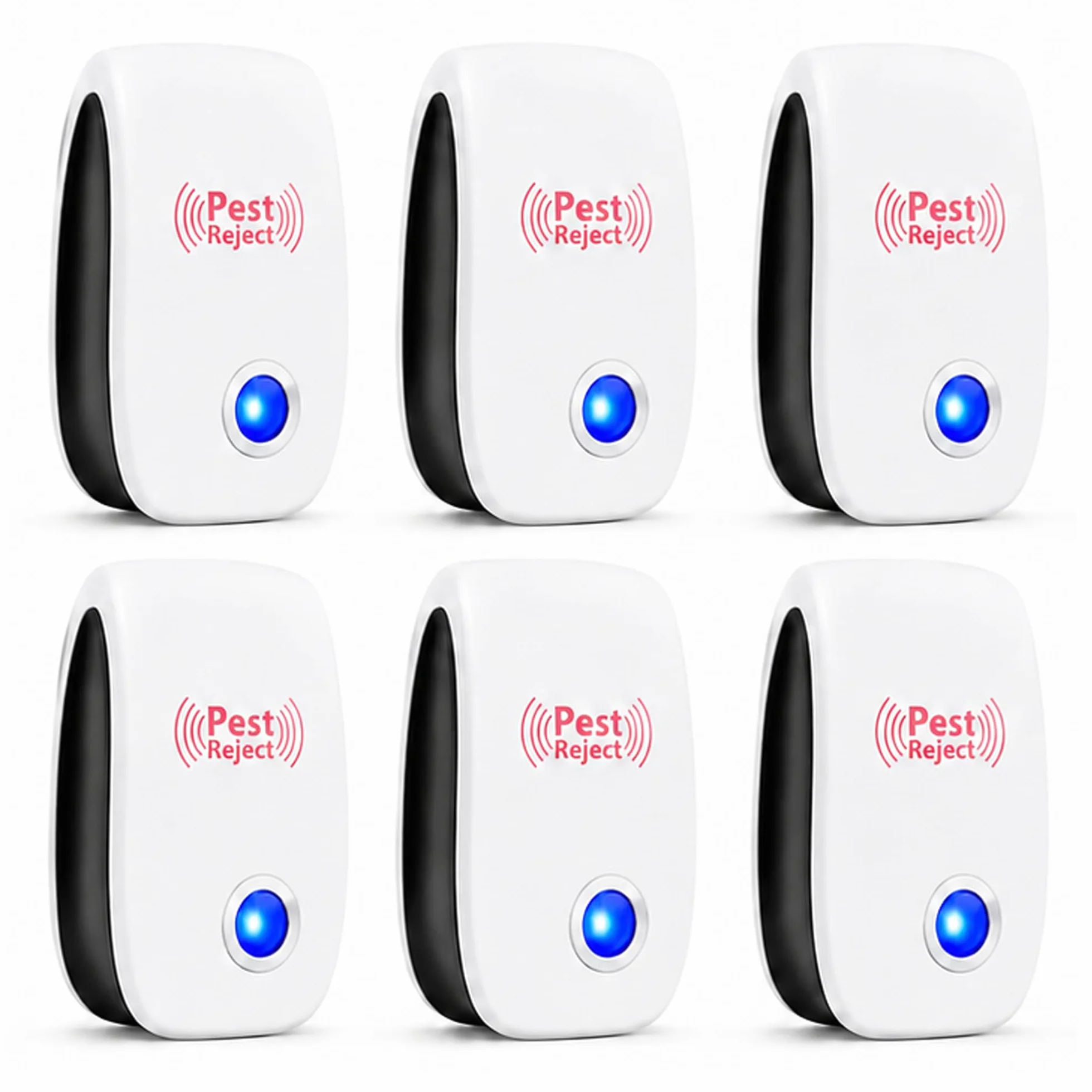 Repelente Ultrasónico de Plagas 6 Piezas, Antimosquitos Electrico y Ahuyentador de Ratas, Control de Insectos para Interiores, Anti Cucarachas, Moscas y Hormigas, Seguro para Niños y Mascotas